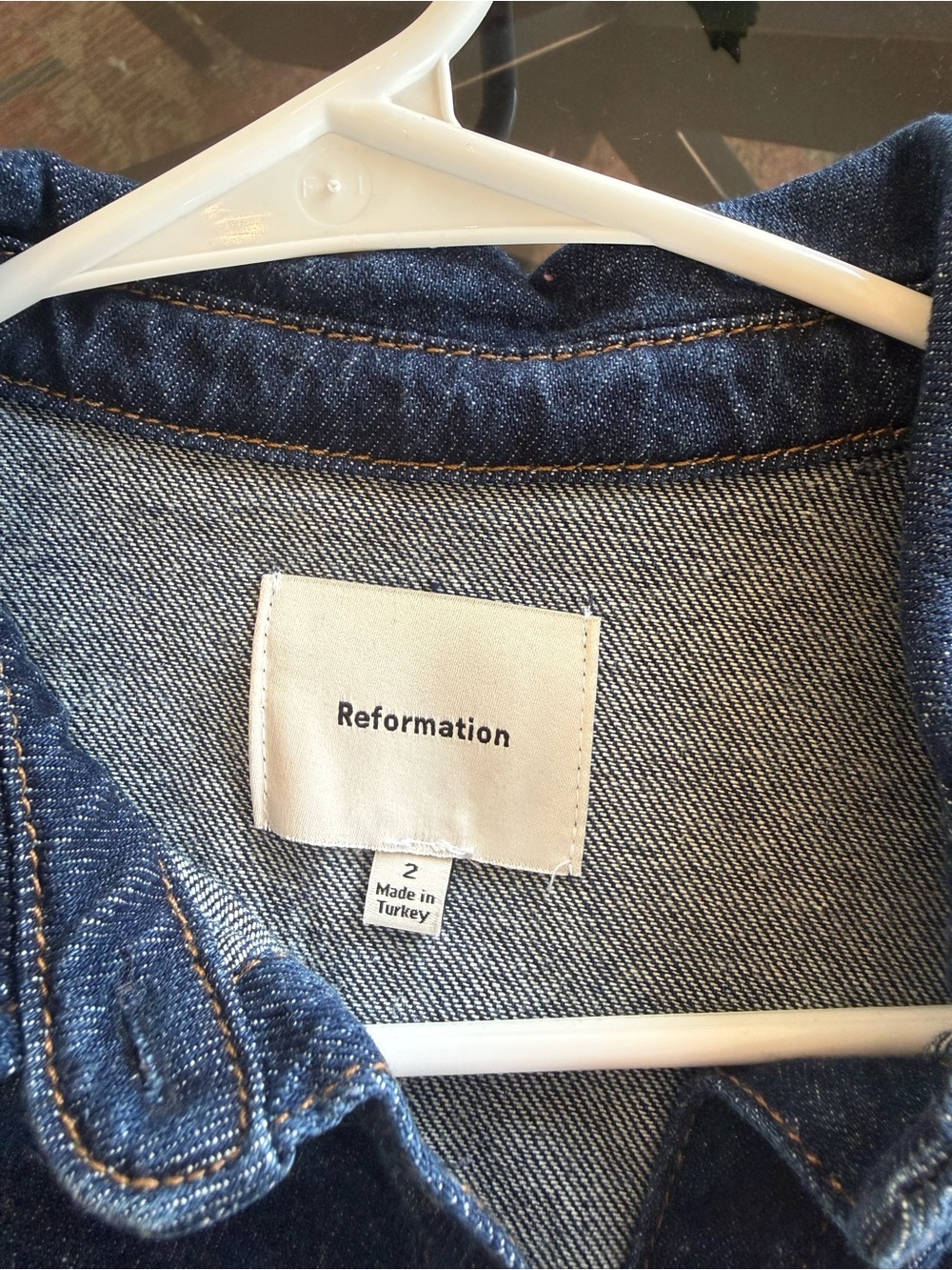 Reformation Sleeveless Dark Blue Denim Shirt Dress - Picture 2 of 4
